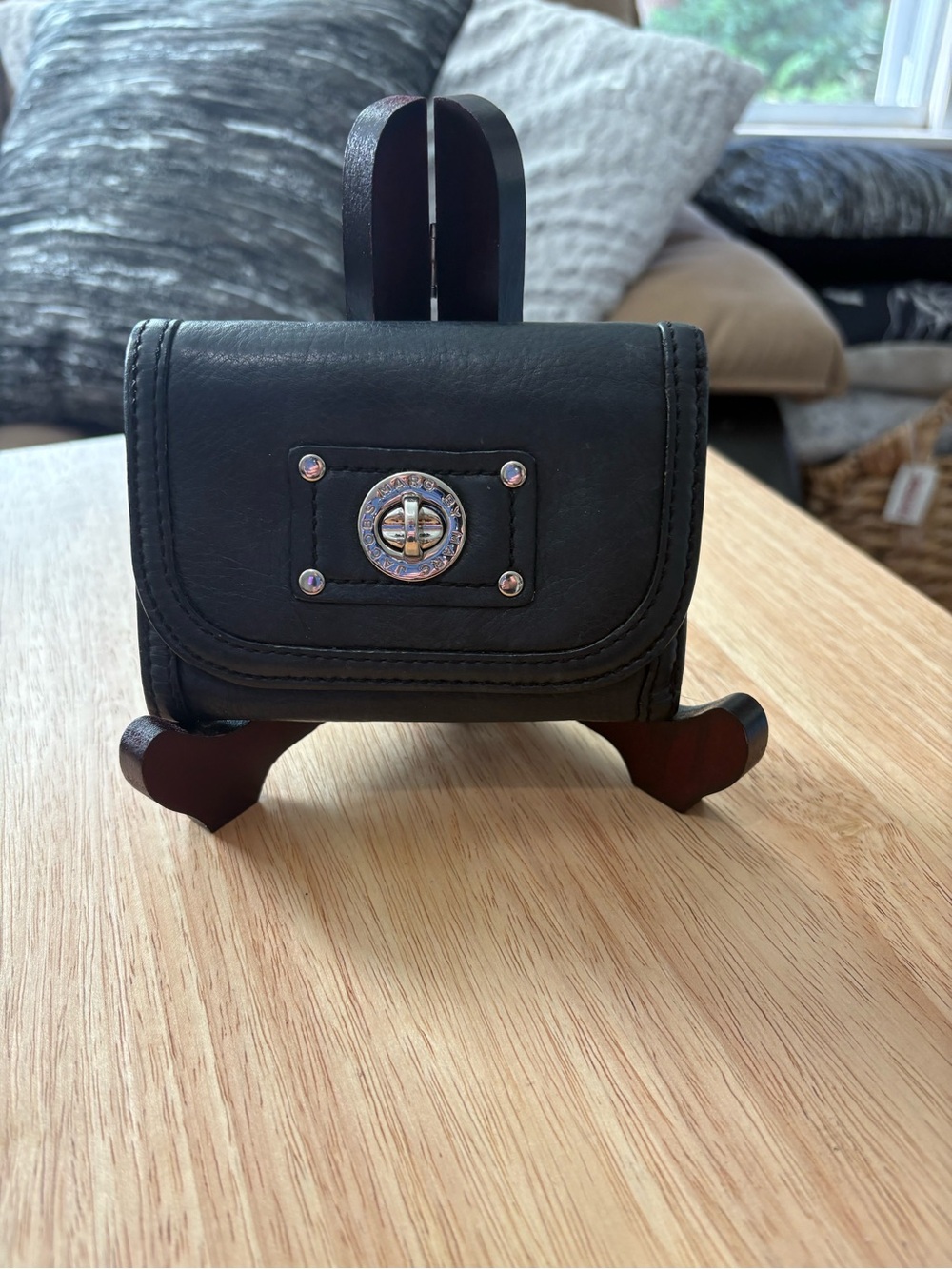 Marc by Marc Jacobs Black Leather Turn-Lock Wallet